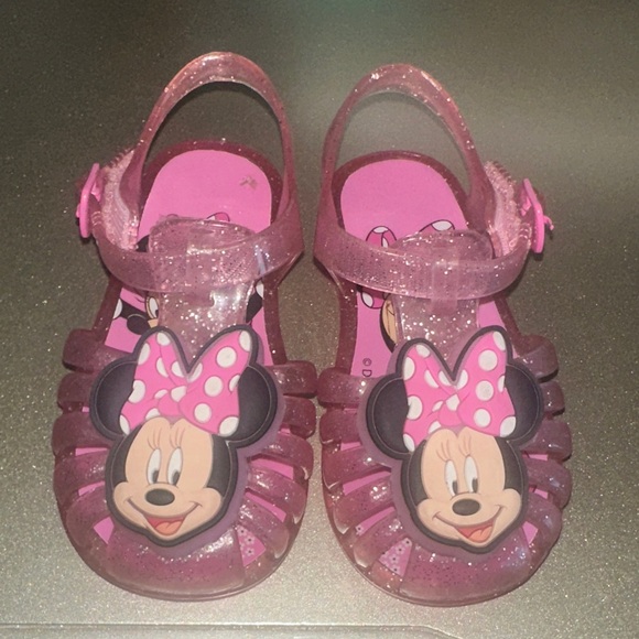 Disney Other - Disney Minnie Mouse Glittery Pink Kids Sandals